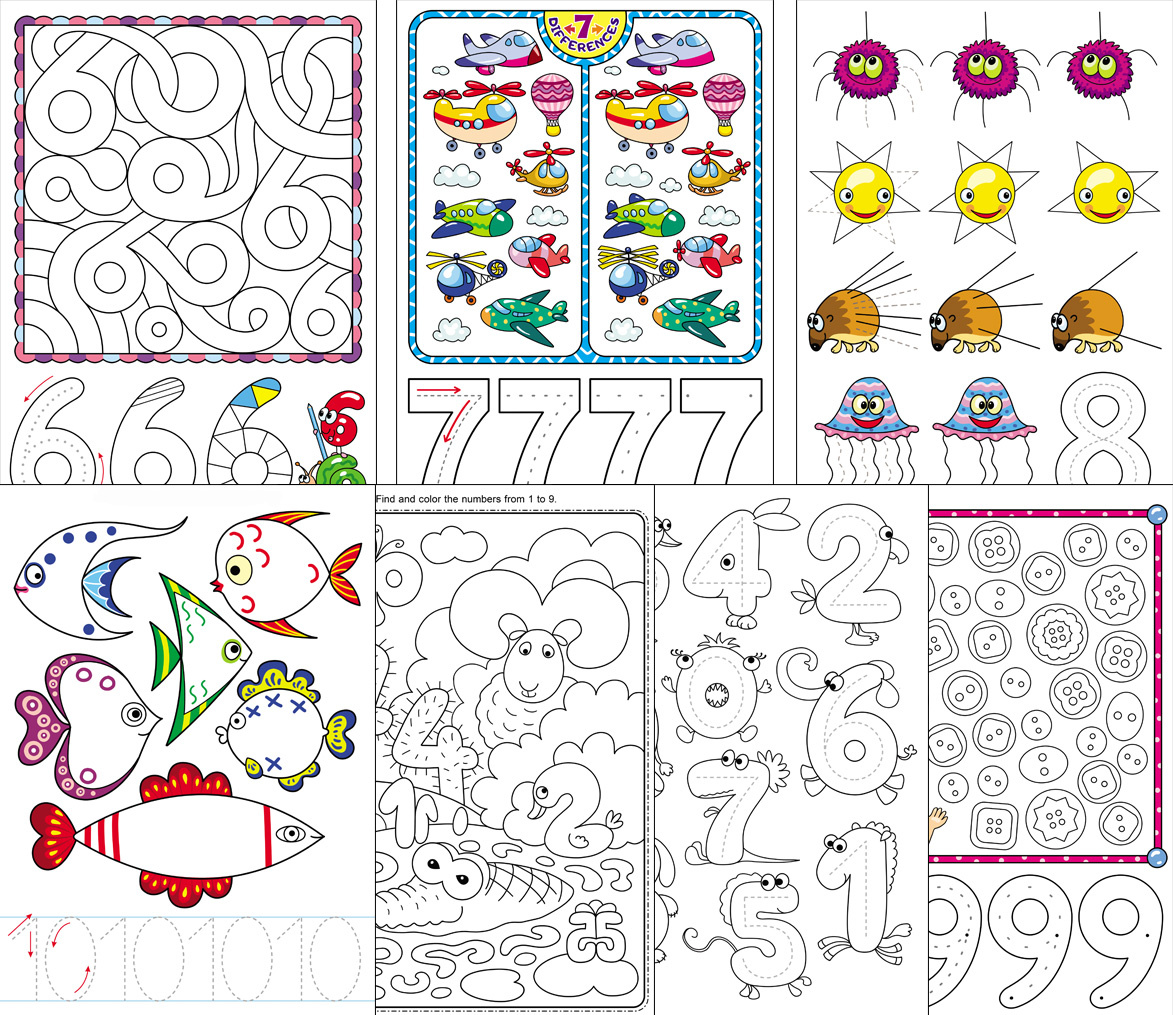 Worksheets About Learning Numbers for Preschool and Kindergarten