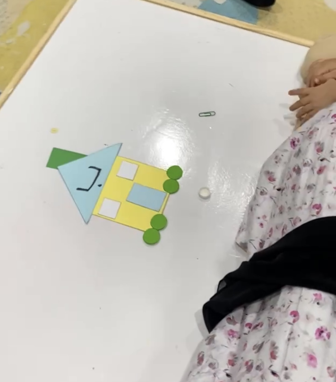 Making a house with shapes Photo Making a house with shapes